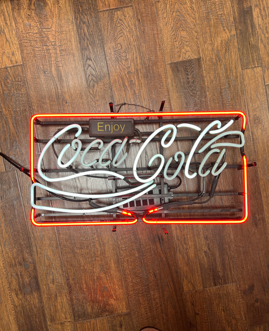 Vintage Wall Decor - Neon Sign - Enjoy Coca-Cola - Red and White - 1993