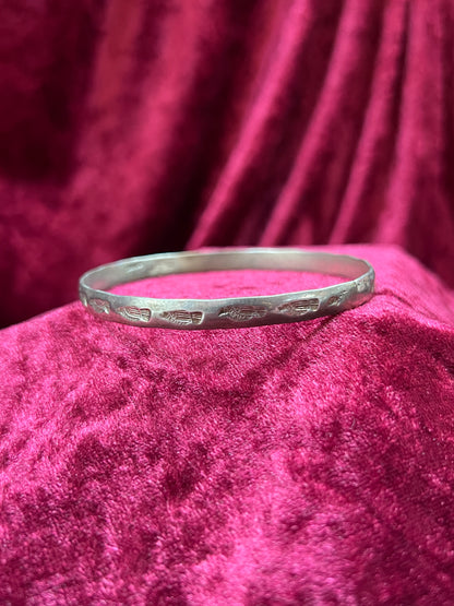 Vintage Jewelry - Bangle Bracelet - 925 Sterling Silver - Stamped Eagles - Mexico