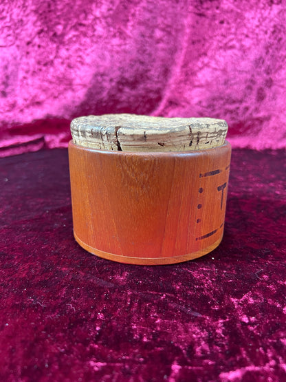 Vintage Tobacciana - Tobacco Container - Genuine Teakwood - Sowe - Sweden