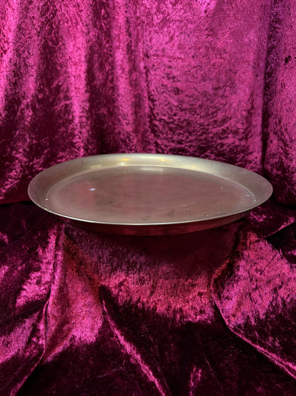 Vintage Brass Vanity Tray - Large Round Minimalist Perfume Display