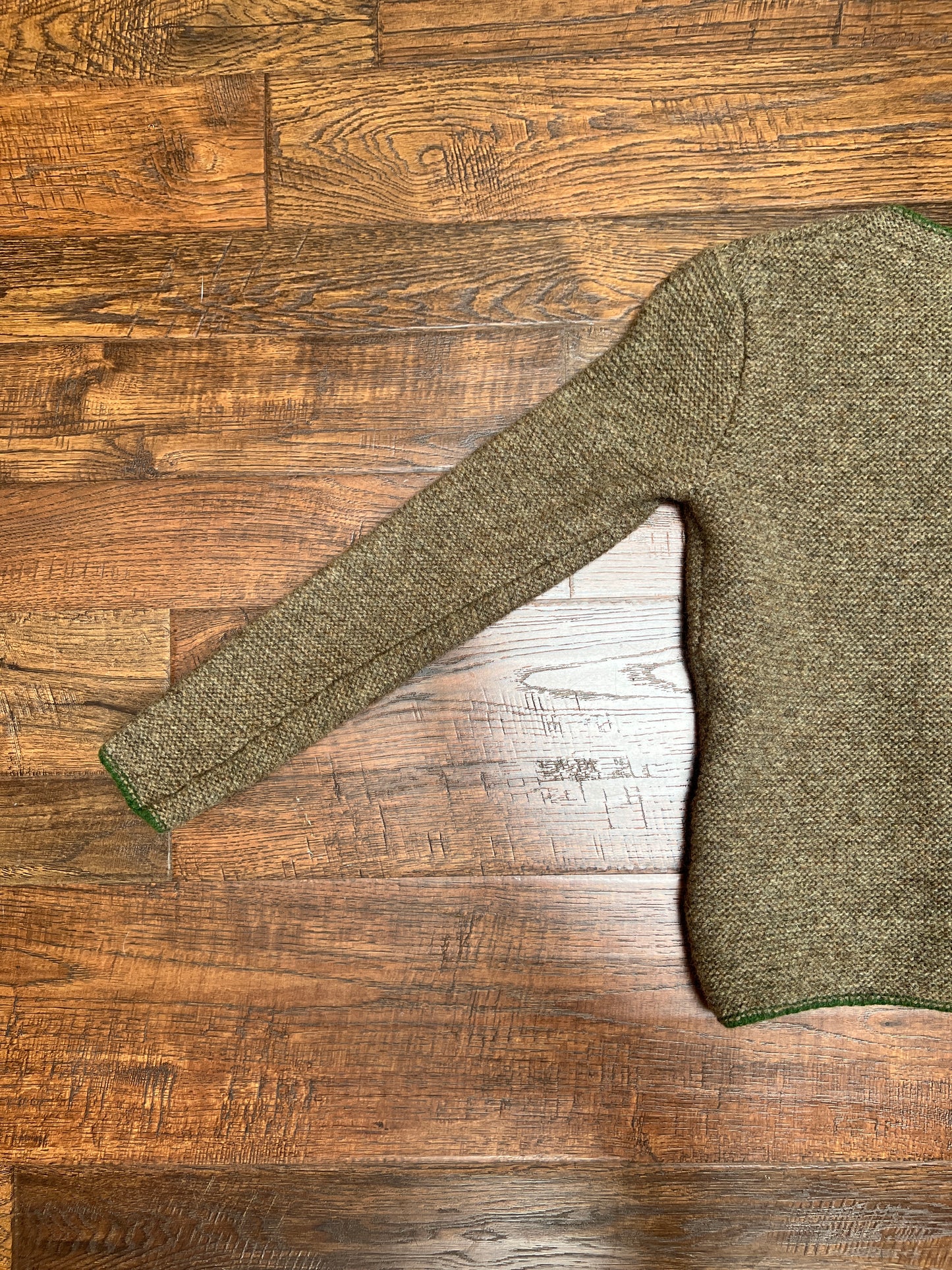 Vintage Clothing - Button Front Wool Cardigan - Brown, Green, and Red - X-Small - Hammerschmid
