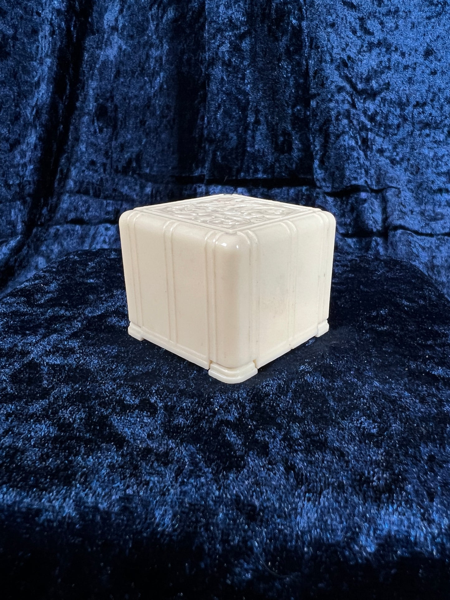 Antique Celluloid Ring Box – Art Deco Ivorine Footed Presentation Case