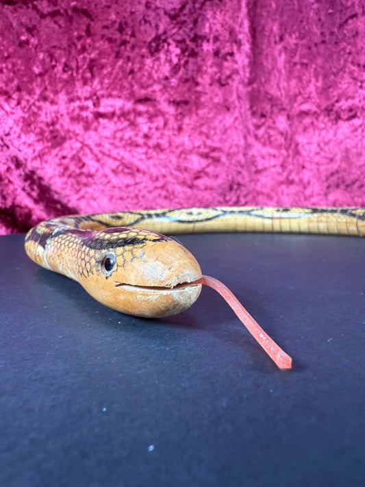 Vintage Toy - Articulated Wood Snake - Hand Painted
