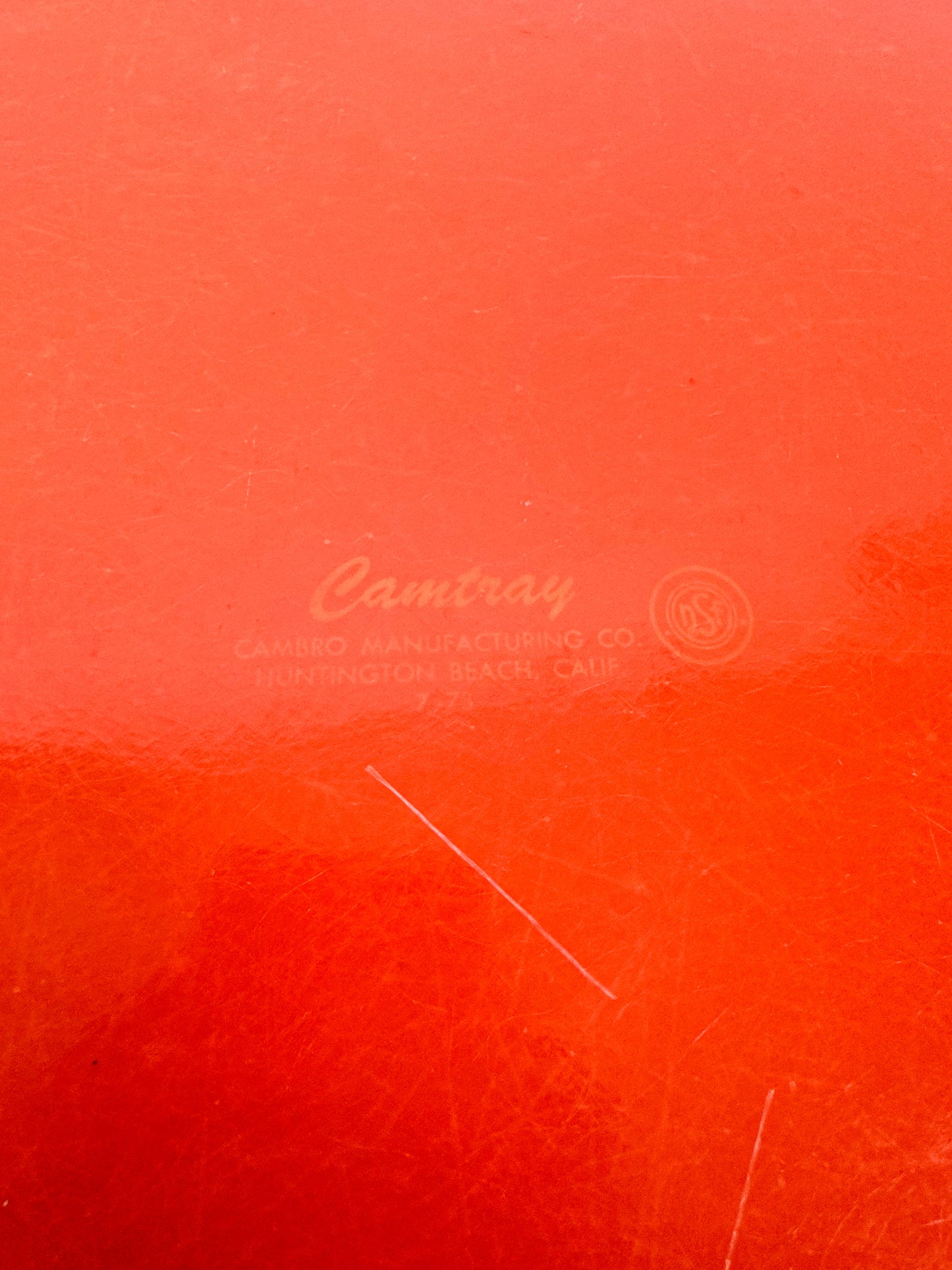 Vintage Cambro Orange Fiberglass Serving Tray