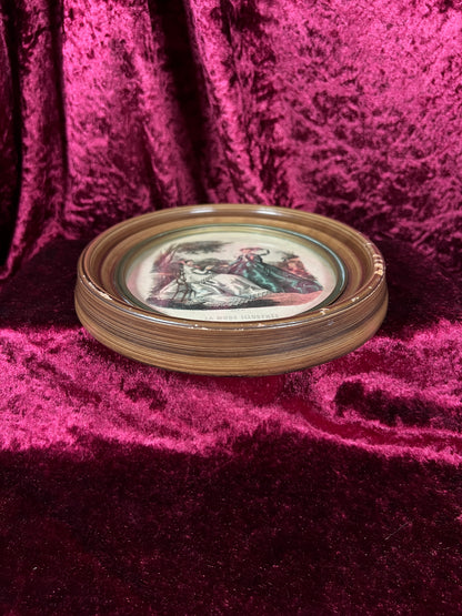 Vintage Oval Wood Framed Print - La Mode Illustrée Victorian Fashion Portrait