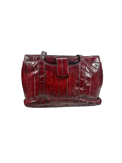 Vintage Purse - Soft Burgundy Eelskin Shoulder Bag - See Details