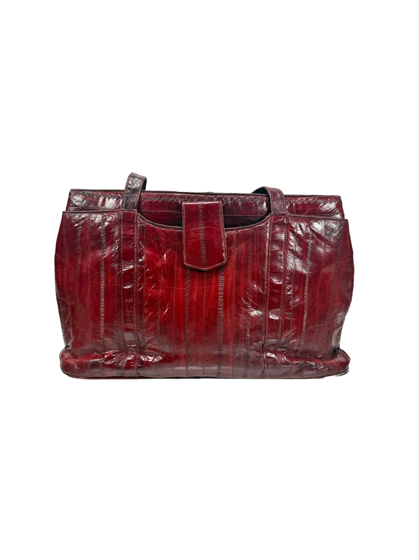 Vintage Purse - Soft Burgundy Eelskin Shoulder Bag - See Details
