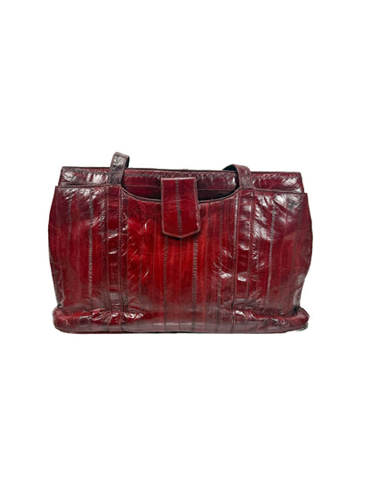 Vintage Purse - Soft Burgundy Eelskin Shoulder Bag - See Details