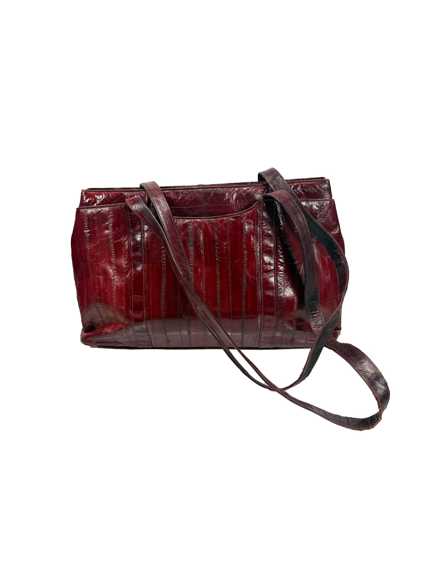 Vintage Purse - Soft Burgundy Eelskin Shoulder Bag - See Details