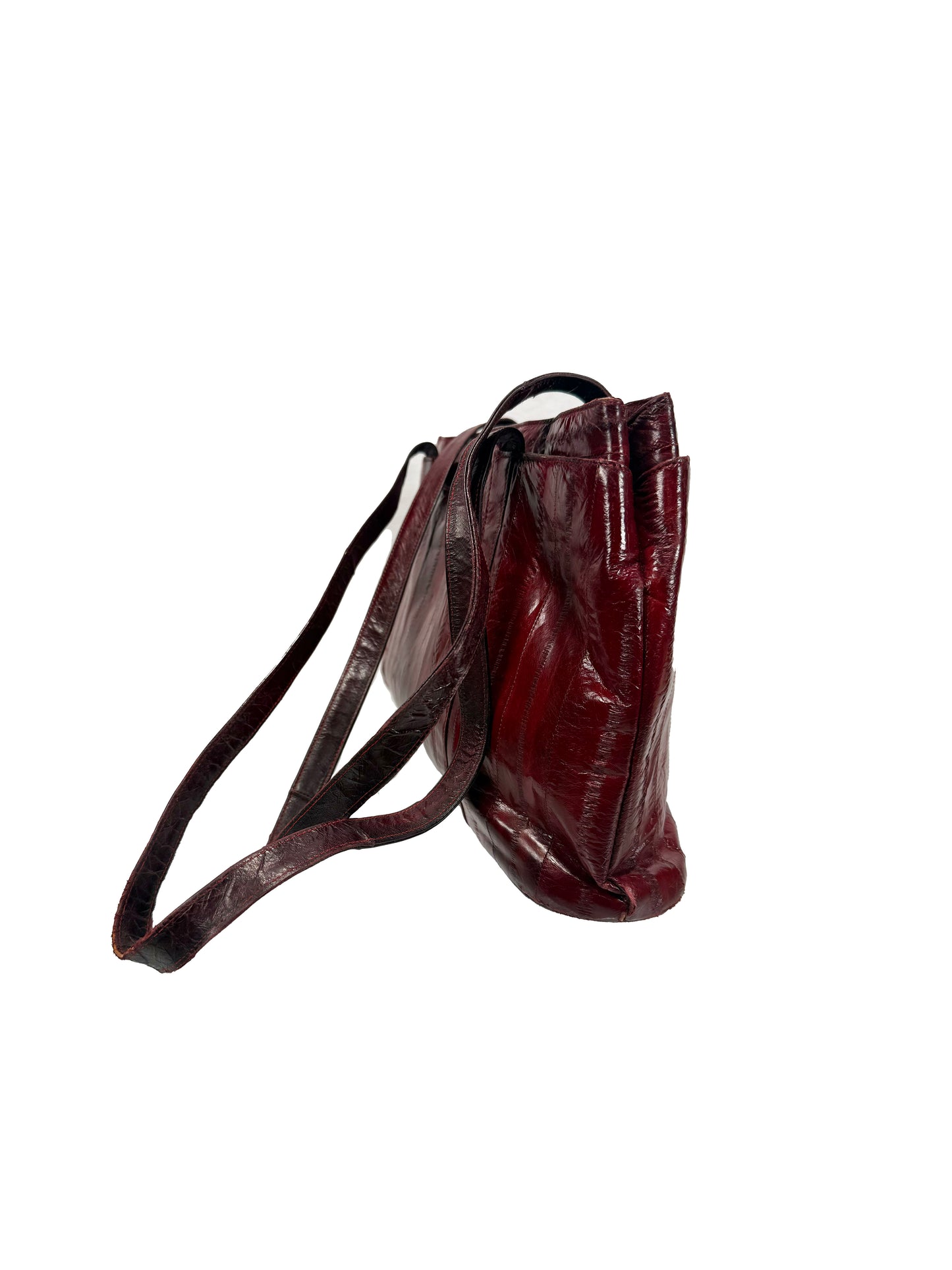 Vintage Purse - Soft Burgundy Eelskin Shoulder Bag - See Details