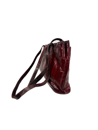 Vintage Purse - Soft Burgundy Eelskin Shoulder Bag - See Details