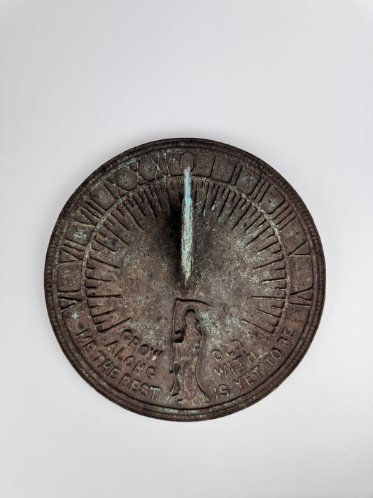 Vintage Sundial Father Time & Bird - Come Grow Old Along With Me