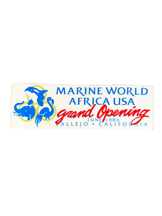 Vintage Ephemera - Marine World Africa USA Grand Opening June 1986 Vallejo CA - Bumper Sticker
