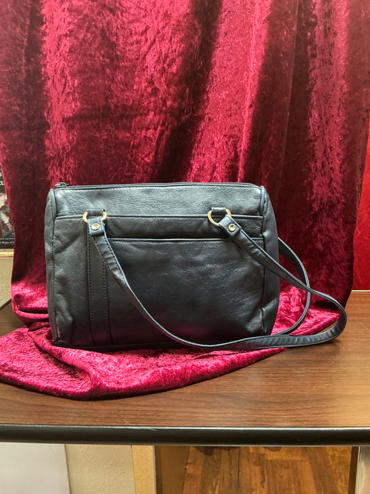 Vintage Purse - Blue Leather Shoulder Bag
