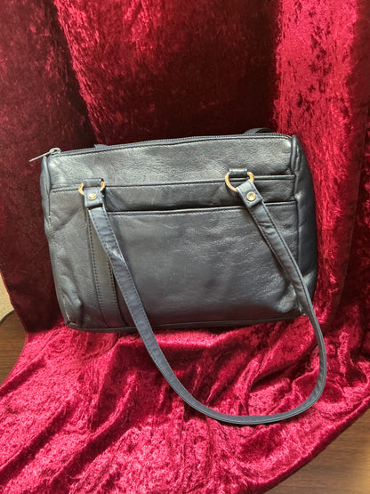 Vintage Purse - Blue Leather Shoulder Bag