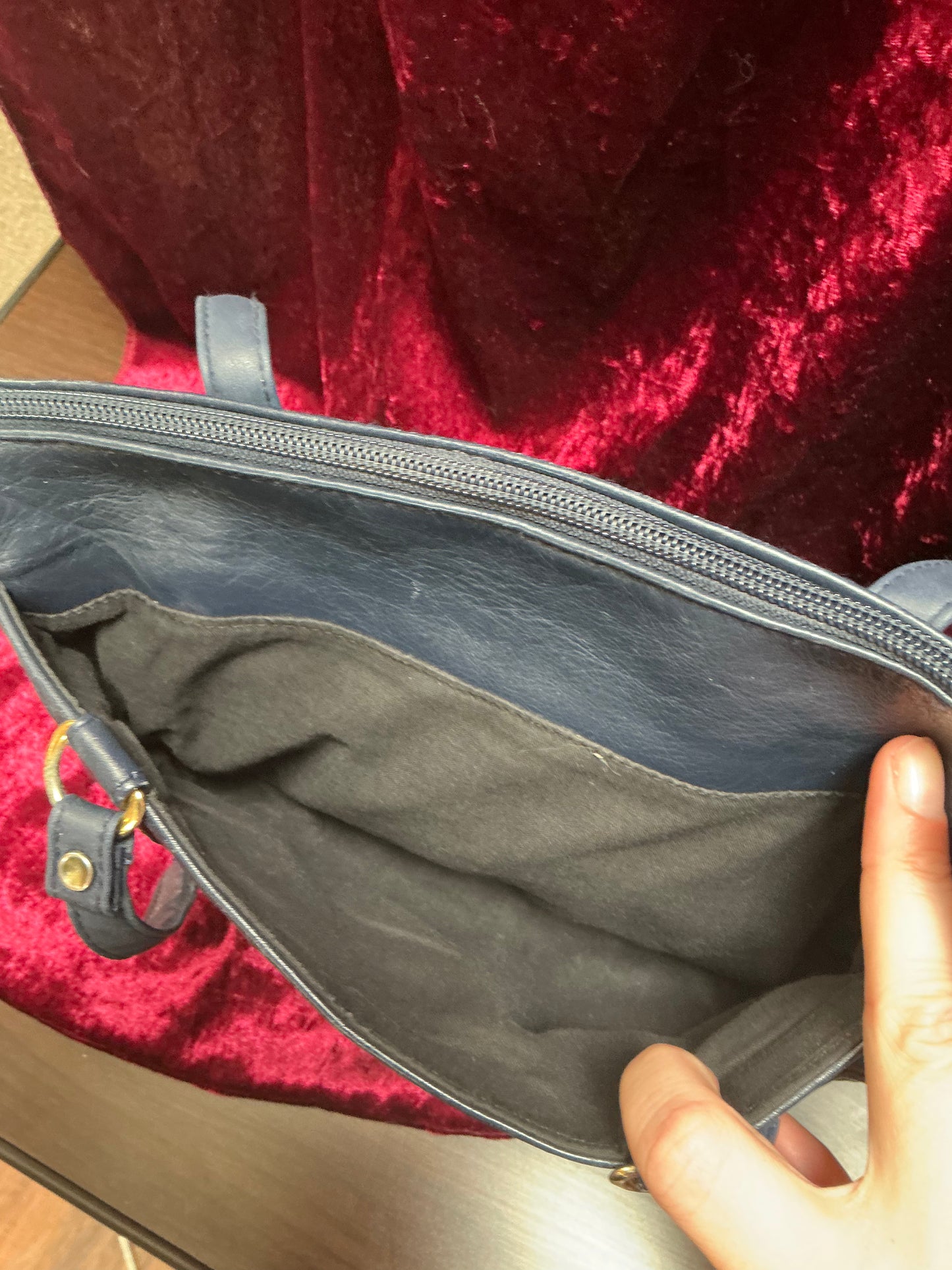 Vintage Purse - Blue Leather Shoulder Bag