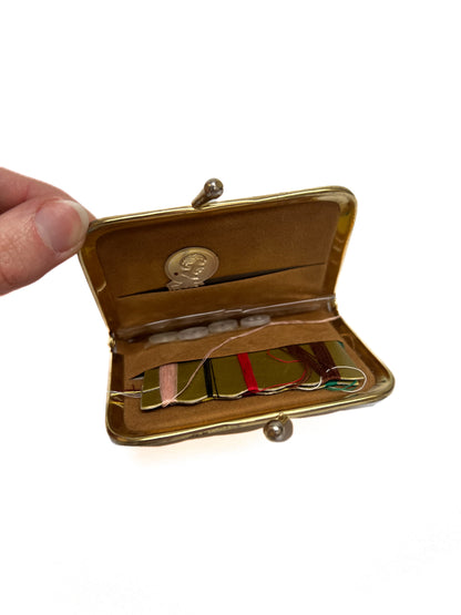 Vintage Accessories - Miniature Emergency Sewing Kit - Metallic Gold