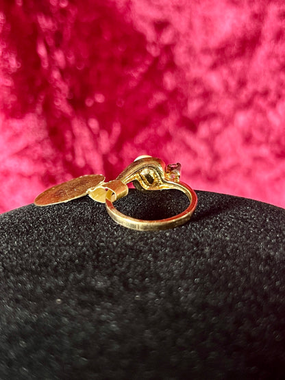 Vintage 14K Gold Electroplate Cocktail Ring – Cultured Pearl Solitaire - ESPO - Size 5.5