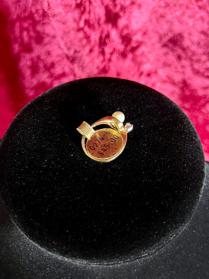 Vintage 14K Gold Electroplate Cocktail Ring – Cultured Pearl Solitaire - ESPO - Size 5.5