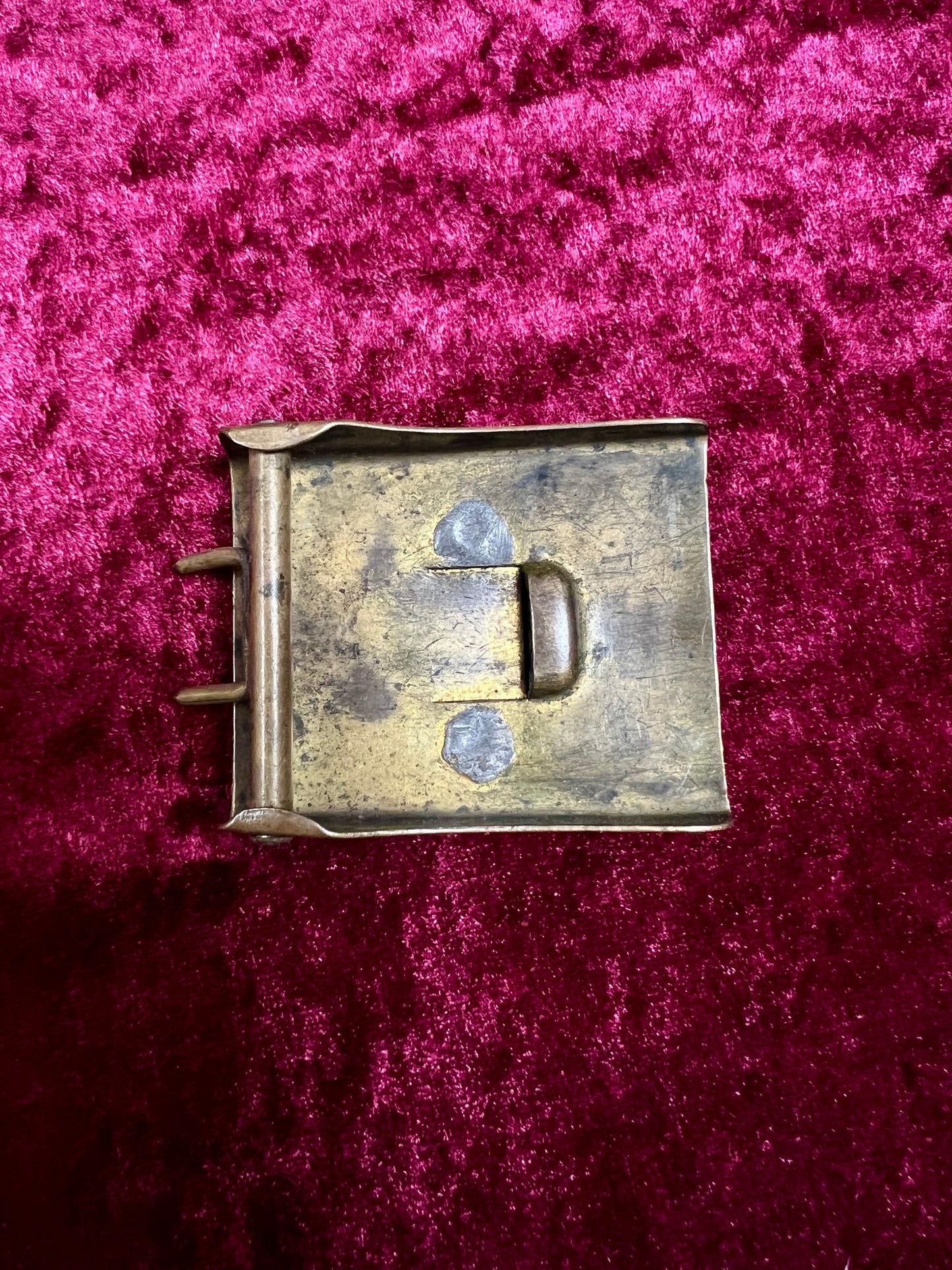 Antique Brass Belt Buckle - WWI Prussian Imperial German Crown GOTT MIT UNS
