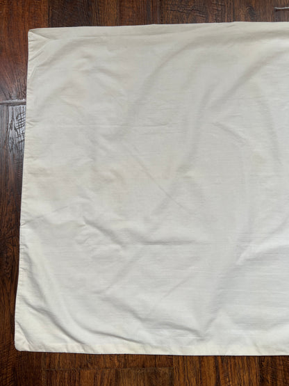 Vintage Linens - Single Embroidered Pillowcase - Baby Blue Scalloped Edge