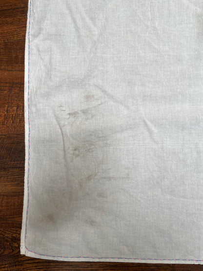 Vintage Linens - Pair of Tea Towels - Anthropomorphic Embroidery - Plates, Teacups, and Teapot