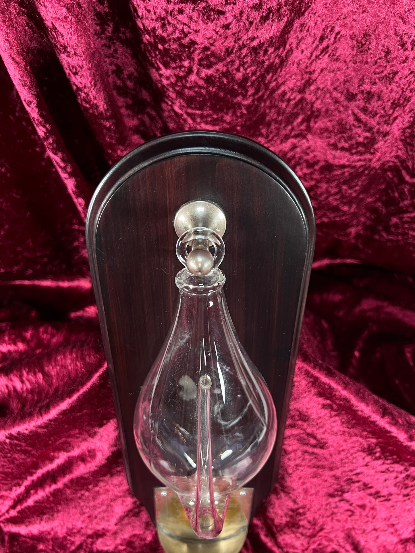 Vintage Weatherglass Wall Hanging Barometer – 1620 Thunder Bottle On Wood