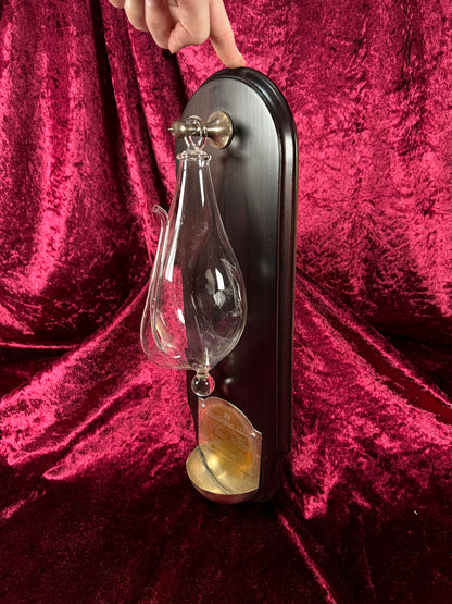 Vintage Weatherglass Wall Hanging Barometer – 1620 Thunder Bottle On Wood