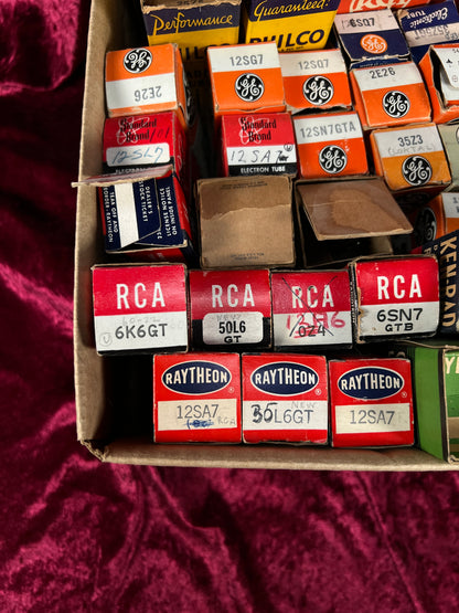 Vintage Mixed Vacuum Tube Lot of 51 – US Army Navy GE RCA Philco Sylvania Raytheon