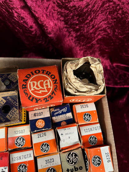 Vintage Mixed Vacuum Tube Lot of 51 – US Army Navy GE RCA Philco Sylvania Raytheon
