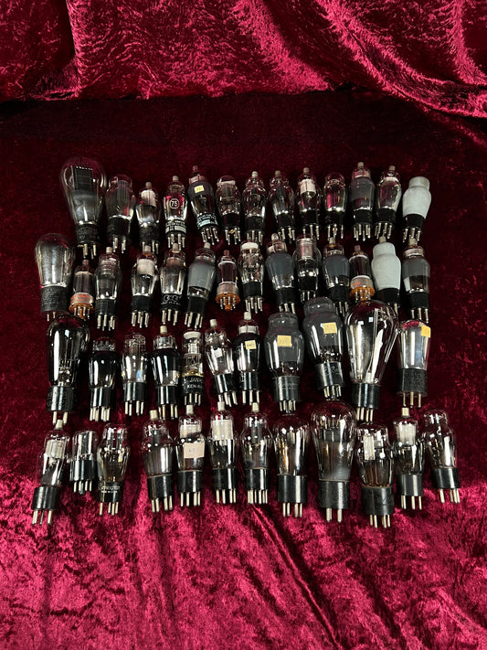 Vintage Glass Vacuum Tube Lot of 50 – Assorted Radio Receiver Collection