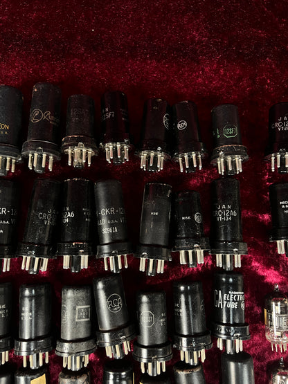 Vintage Glass Vacuum Tube Lot – 120+ Mixed RCA GE Tung-Sol Sylvania