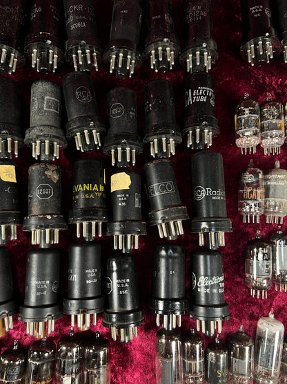 Vintage Glass Vacuum Tube Lot – 120+ Mixed RCA GE Tung-Sol Sylvania