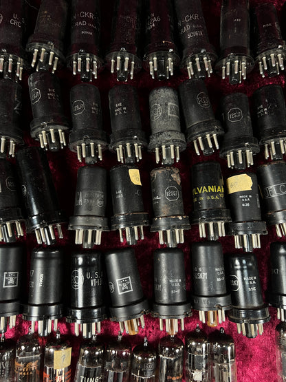 Vintage Glass Vacuum Tube Lot – 120+ Mixed RCA GE Tung-Sol Sylvania