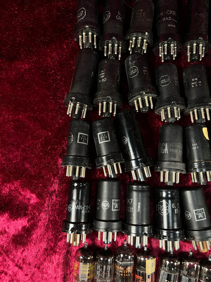 Vintage Glass Vacuum Tube Lot – 120+ Mixed RCA GE Tung-Sol Sylvania