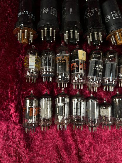 Vintage Glass Vacuum Tube Lot – 120+ Mixed RCA GE Tung-Sol Sylvania