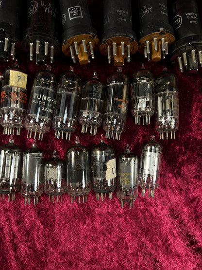 Vintage Glass Vacuum Tube Lot – 120+ Mixed RCA GE Tung-Sol Sylvania