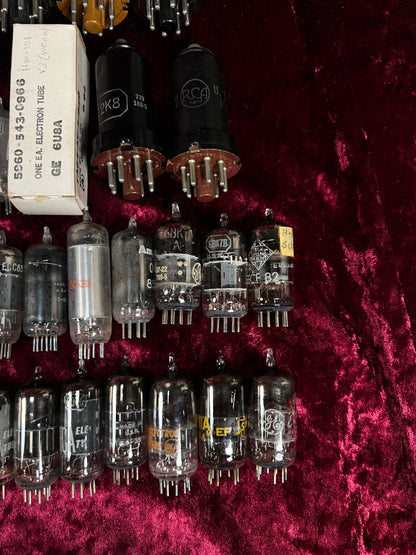 Vintage Glass Vacuum Tube Lot – 120+ Mixed RCA GE Tung-Sol Sylvania