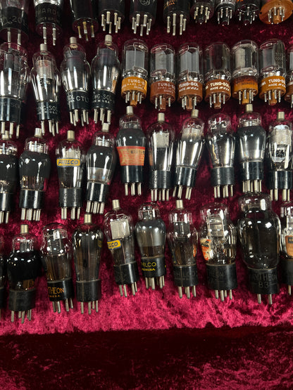 Vintage Vacuum Tube Lot – 100+ USA Radio Electron Tubes Mixed Brands