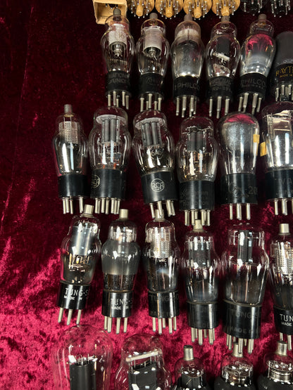 Vintage Vacuum Tube Lot – 100+ USA Radio Electron Tubes Mixed Brands