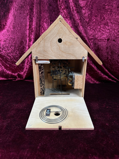 Vintage Musical and Mechanical German Cuckoo Clock with Pine Cone Weights - Viennese Waltz