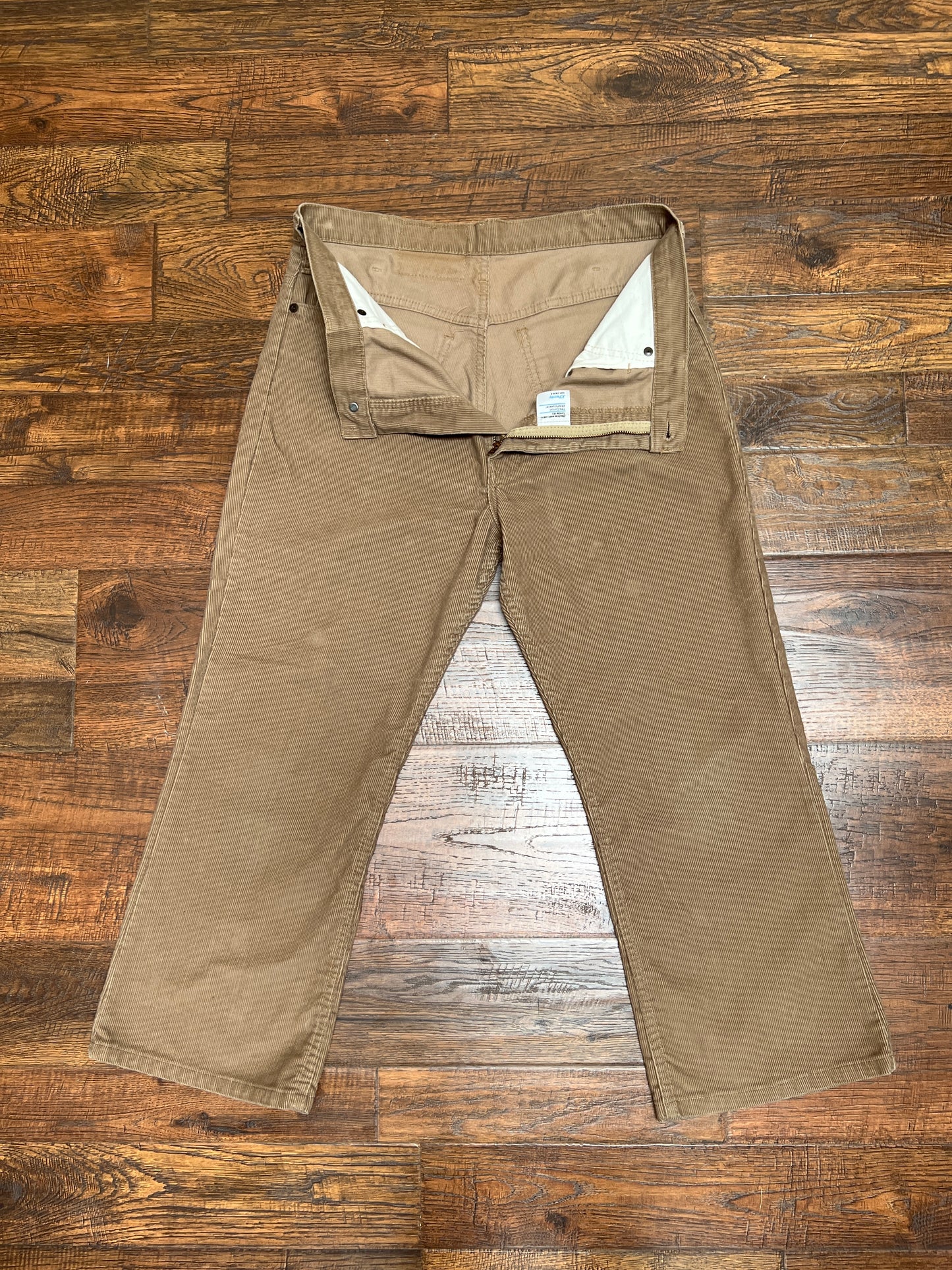 Vintage Clothing - Straight Leg Corduroy Pants - Tan - Plain Pockets By JC Penney - Large