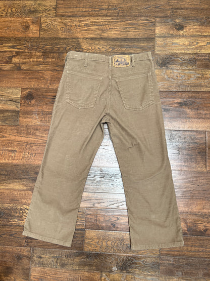 Vintage Clothing - Straight Leg Corduroy Pants - Tan - Plain Pockets By JC Penney - Large