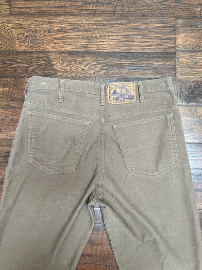 Vintage Clothing - Straight Leg Corduroy Pants - Tan - Plain Pockets By JC Penney - Large