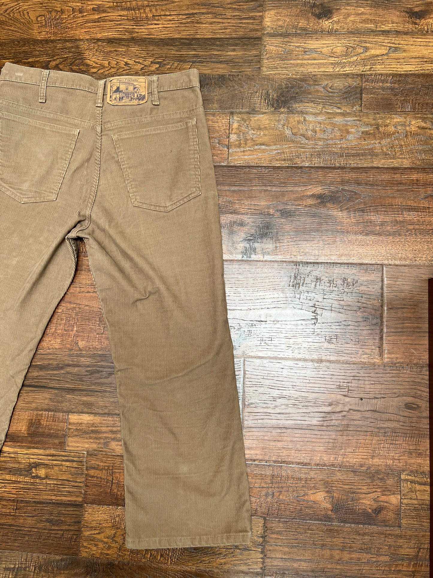 Vintage Clothing - Straight Leg Corduroy Pants - Tan - Plain Pockets By JC Penney - Large