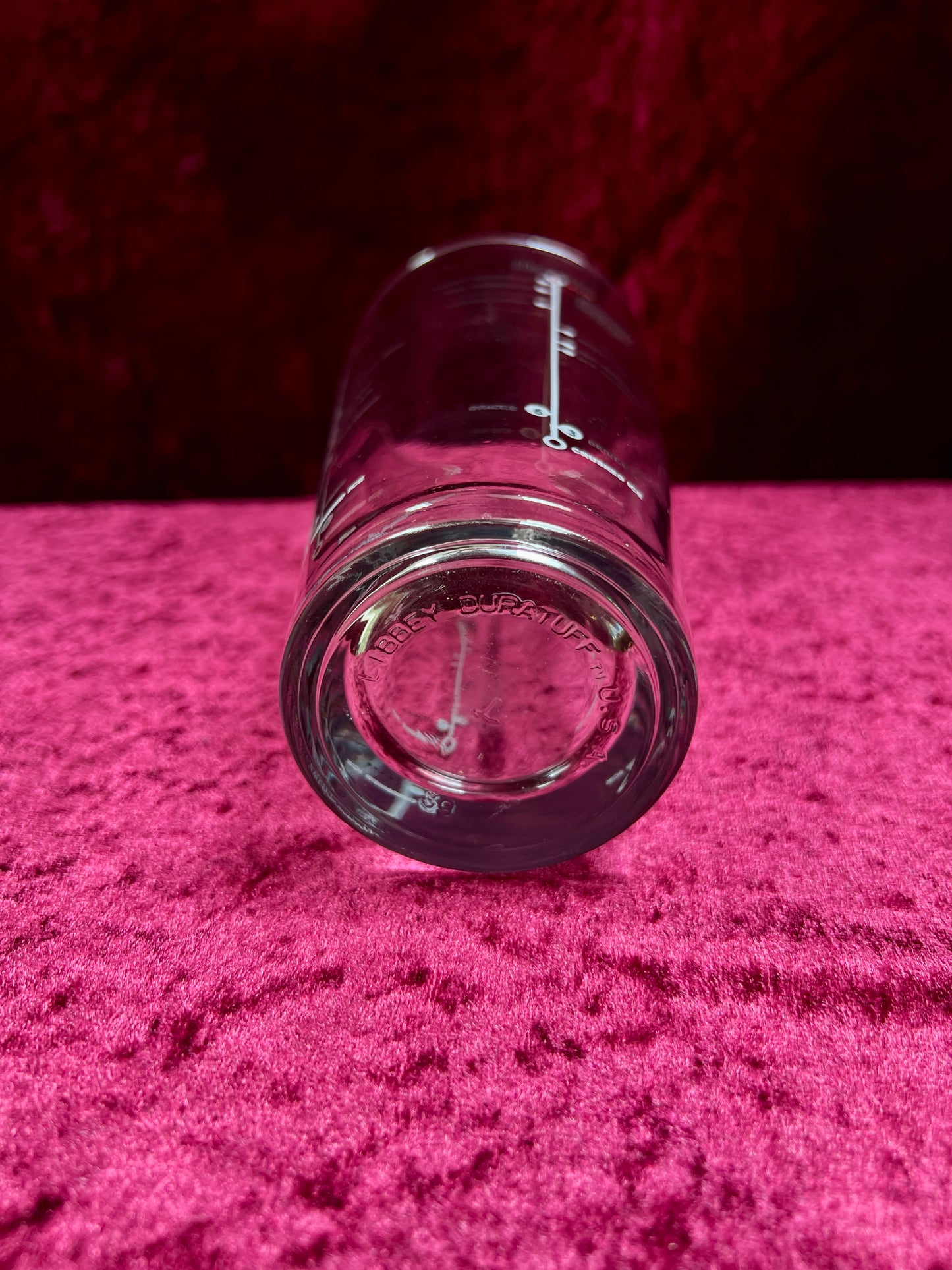 Vintage Glass Cocktail Recipe Tumbler Pair - Mismatched Mid Century Barware