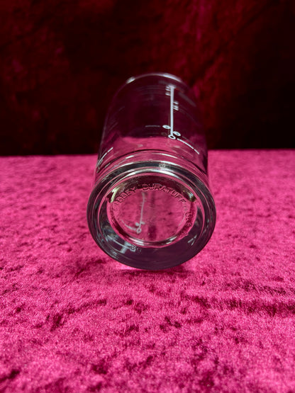Vintage Glass Cocktail Recipe Tumbler Pair - Mismatched Mid Century Barware