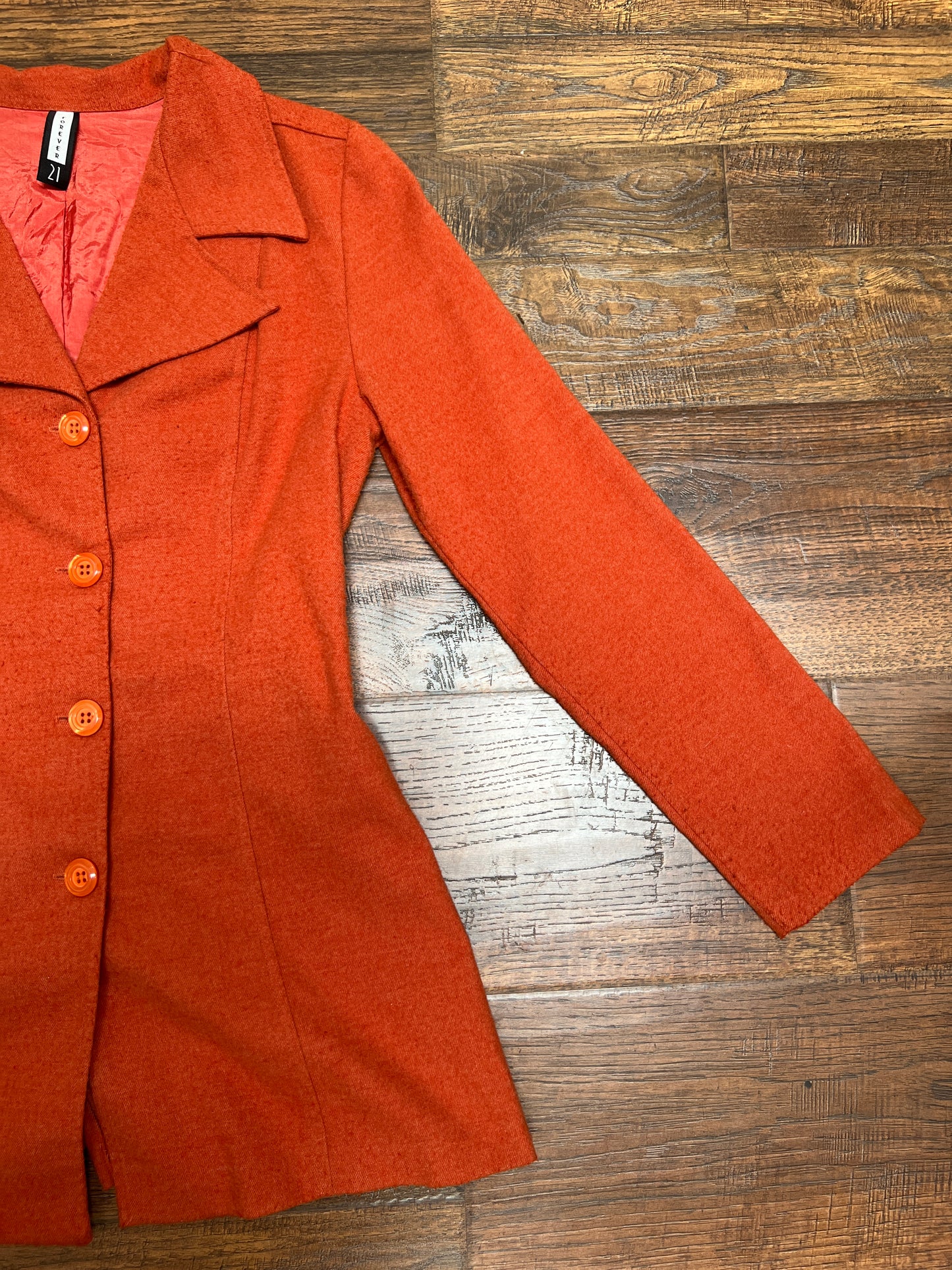 Vintage Clothing - Lightweight Jacket - Burnt Orange - Medium - Forever 21 - Made in USA