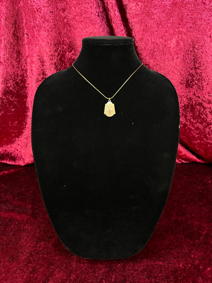 Vintage Gold Tone Locket Necklace - Art Deco Floral Keepsake Pendant