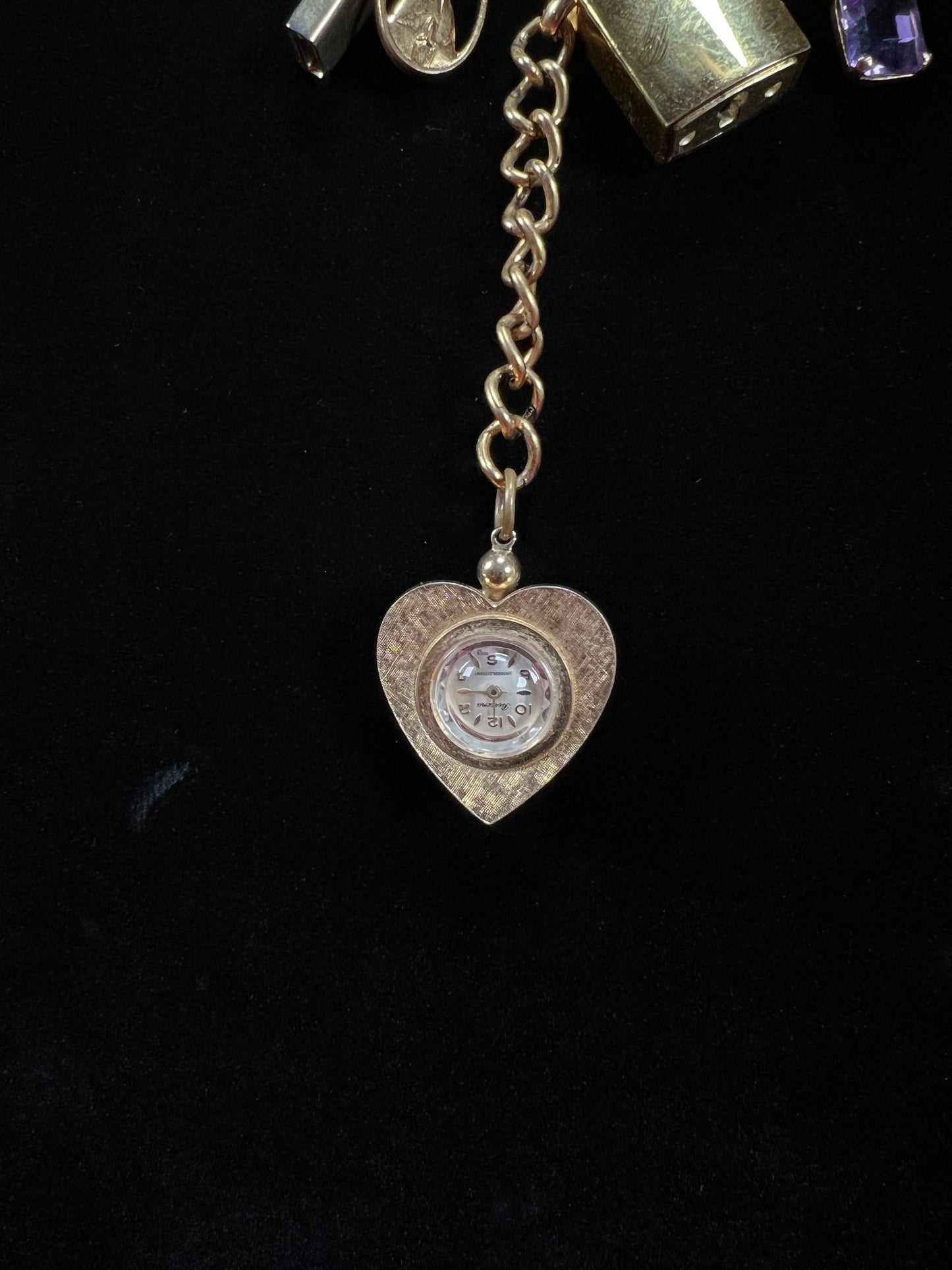 Vintage Gold Tone Trinket Charm Necklace - Eclectic Keepsake Statement Piece